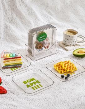 360Home Klare Kinder Snack Schale, acht Stück + Boden